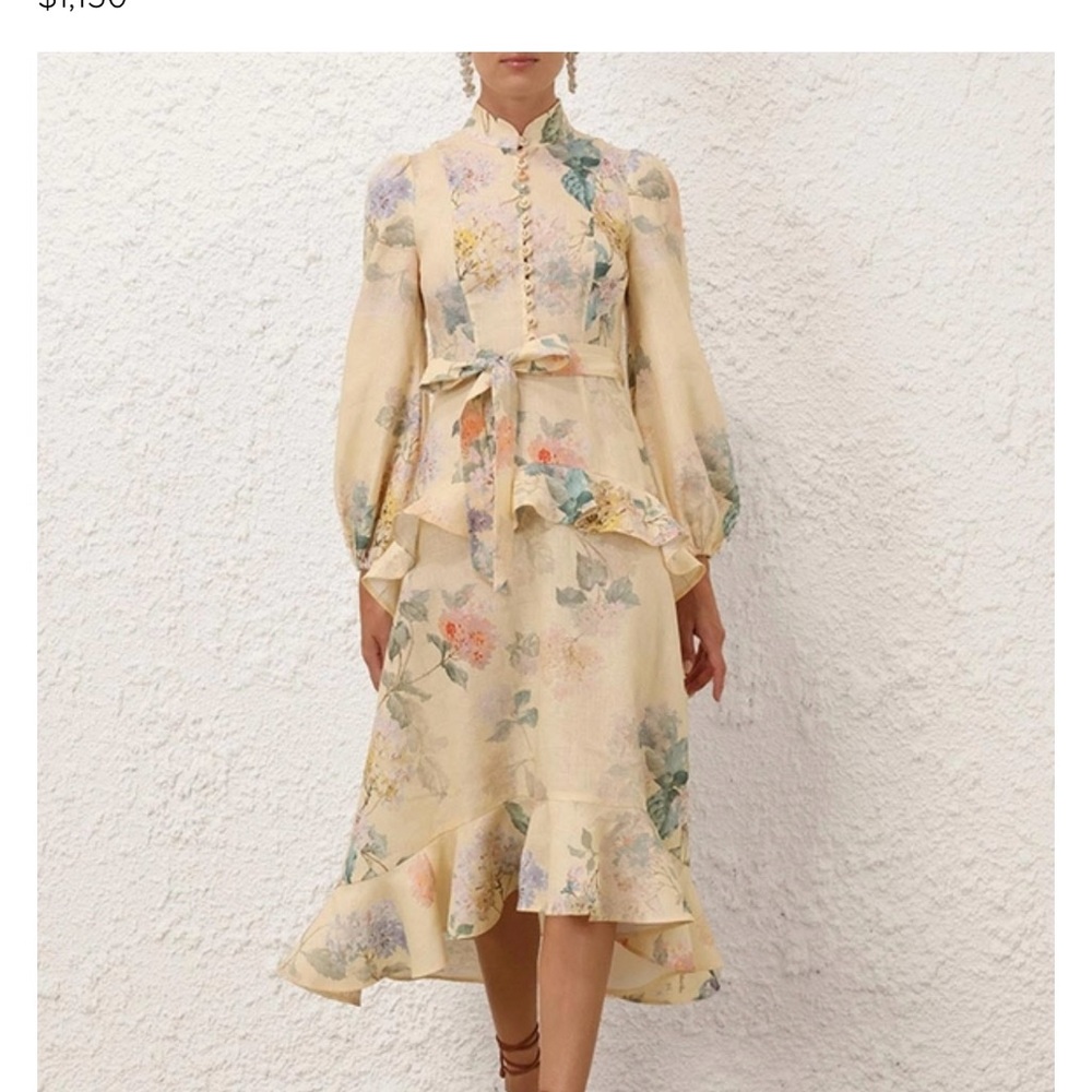 Zimmermann Illuminate Peplum Midi Dress